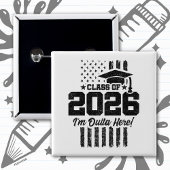 Class of 2026 Graduation Distressed Flag Design Button