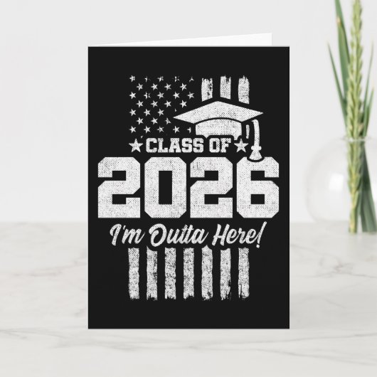 Class of 2026 Graduation Distressed Flag Design Karte (Vorderseite)