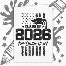 Class of 2026 Graduation Distressed Flag Design Karte