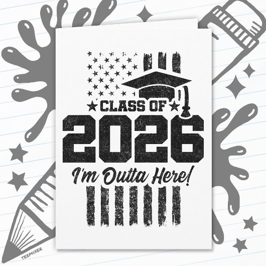 Class of 2026 Graduation Distressed Flag Design Karte