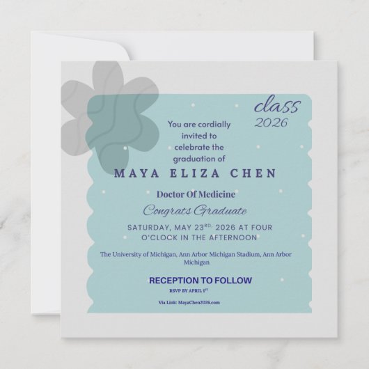 Class of 2026 Graduation Party Invitation | Modern Einladung (Vorderseite)