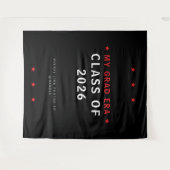 Class of 2026 Graduation Photo Booth Backdrop Red Wandteppich (Vorderseite (Horizontal))