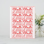 Class of 2026 Graduation Red Tag Captions Paper (Stehend Vorderseite)