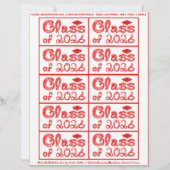 Class of 2026 Graduation Red Tag Captions Paper (Vorderseite)