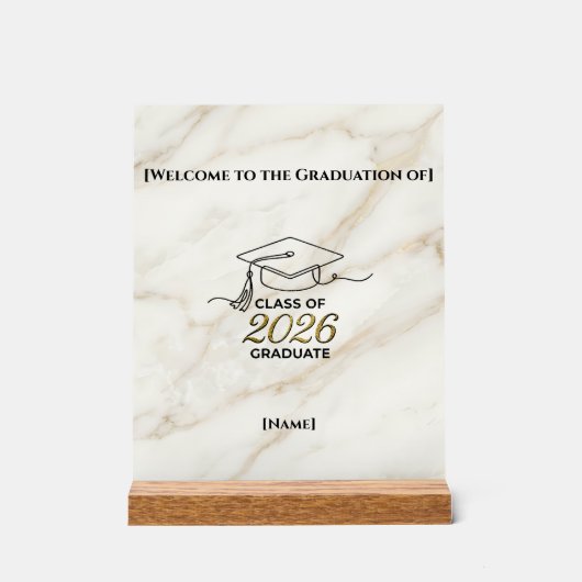 Class of 2026 Graduation / Señal de Mesa  Acrylschild (Vorderseite)