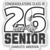 Class of 2026 Graduation Tassel Aufkleber (Vorderseite)