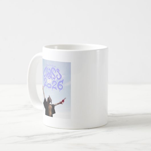Class of 2026 Graffiti | Photo Graduation Kaffeetasse (Vorderseite Links)