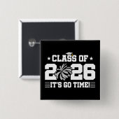 Class of 2026 Gray Cheer Graduation It’s Go Time Button (Vorne & Hinten)