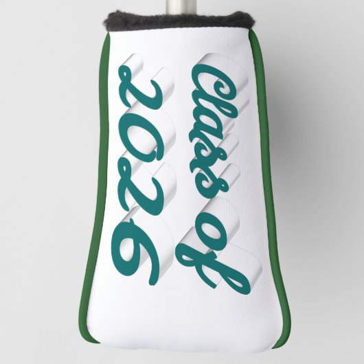 Class of 2026 green script graduation  golf headcover (Rotieren 90)
