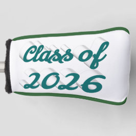 Class of 2026 green script graduation  golf headcover