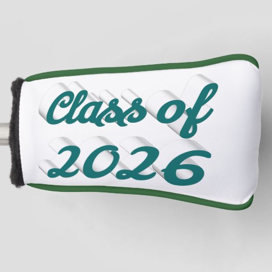 Class of 2026 green script graduation  golf headcover (Vorderseite)