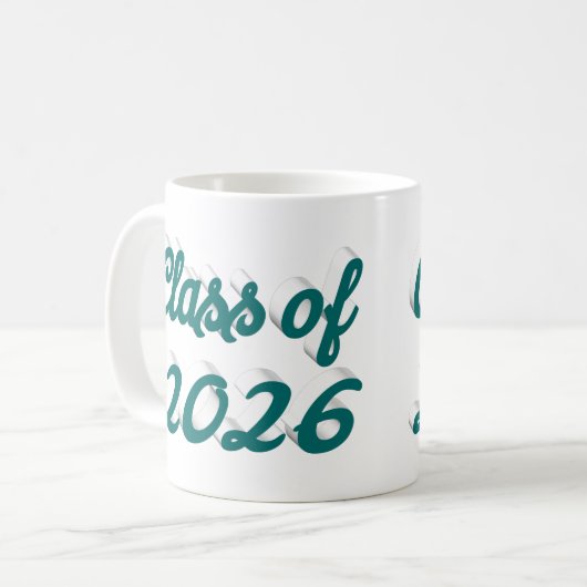 Class of 2026 green script  graduation  kaffeetasse (Vorderseite Links)