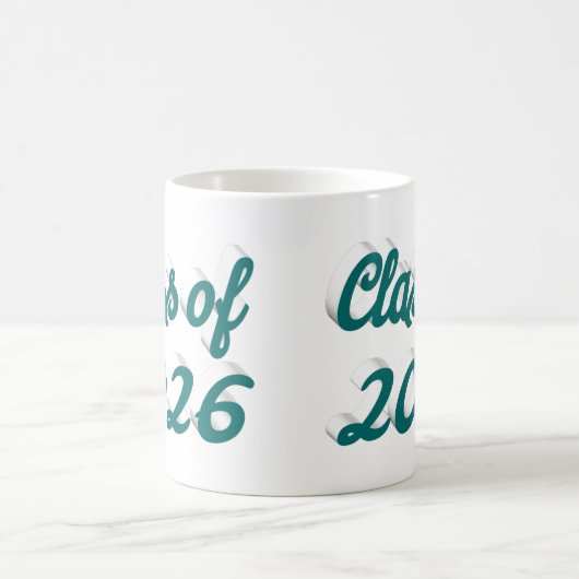 Class of 2026 green script  graduation  kaffeetasse (Mittel)