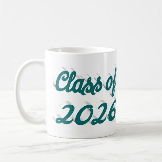 Class of 2026 green script  graduation  kaffeetasse (Links)