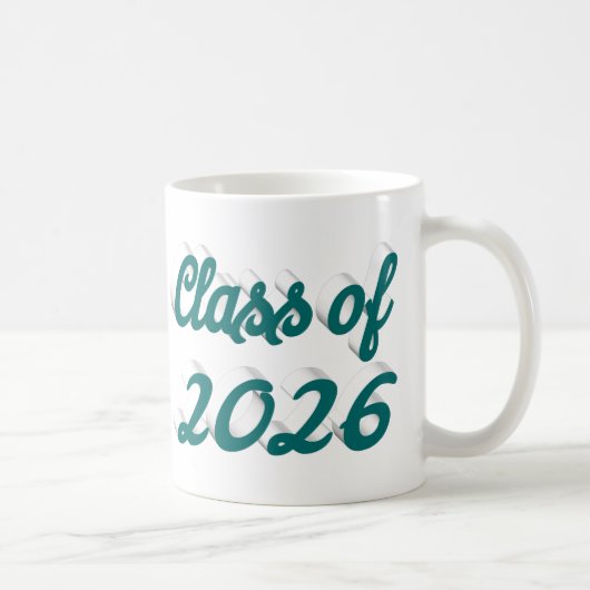 Class of 2026 green script  graduation  kaffeetasse (Rechts)