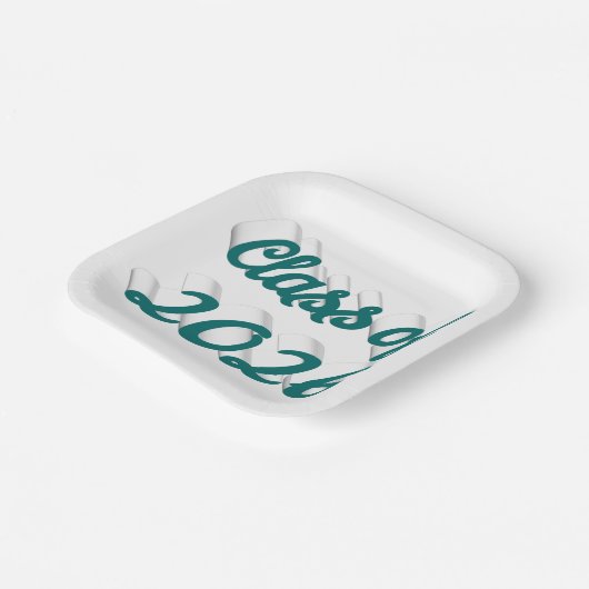 Class of 2026 green script graduation  pappteller (Gewinkelt)