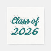 Class of 2026 green script graduation serviette (Vorderseite)