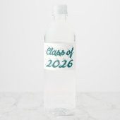 Class of 2026 green script graduation  wasserflaschenetikett (Vorderseite)