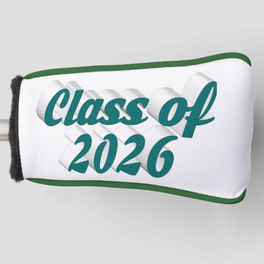 Class of 2026 green text graduation golf headcover (Vorderseite)