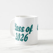 Class of 2026 green text graduation kaffeetasse (Vorderseite Links)