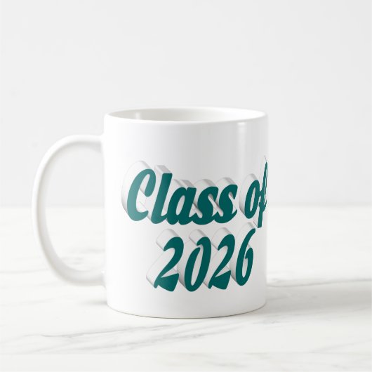 Class of 2026 green text graduation kaffeetasse (Links)