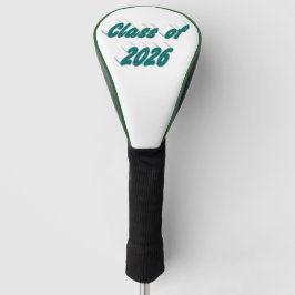 Class of 2026 green typography graduation  golf headcover