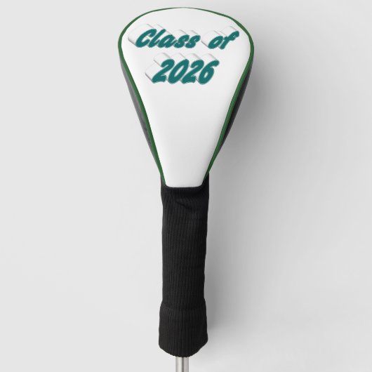 Class of 2026 green typography graduation  golf headcover (Vorderseite)