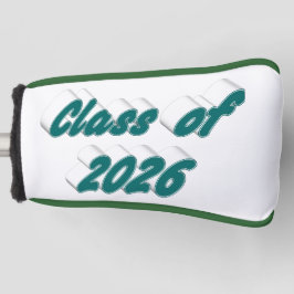 Class of 2026 green typography graduation  golf headcover