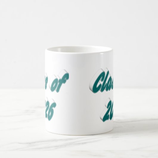 Class of 2026 green typography graduation kaffeetasse (Mittel)