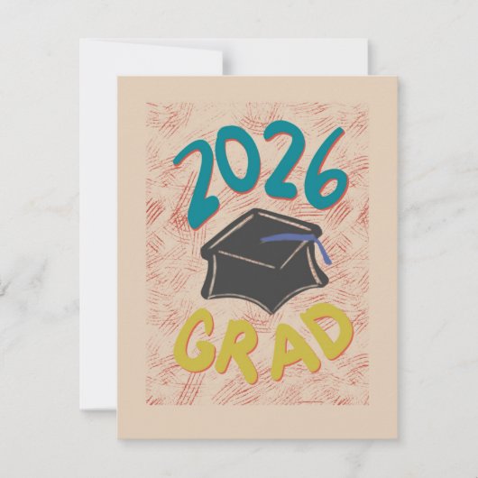 Class of 2026 Grunge Style Graduation Announcement (Vorderseite)