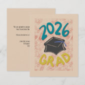 Class of 2026 Grunge Style Graduation Announcement (Vorne/Hinten)