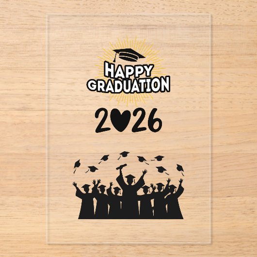 Class of 2026 Happy Graduation - Minimalist  Acryleinladungen (Vorderseite)