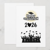 Class of 2026 Happy Graduation - Minimalist  Einladung (Vorne/Hinten)