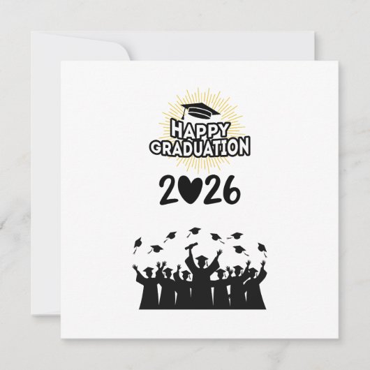 Class of 2026 Happy Graduation - Minimalist  Einladung (Vorderseite)