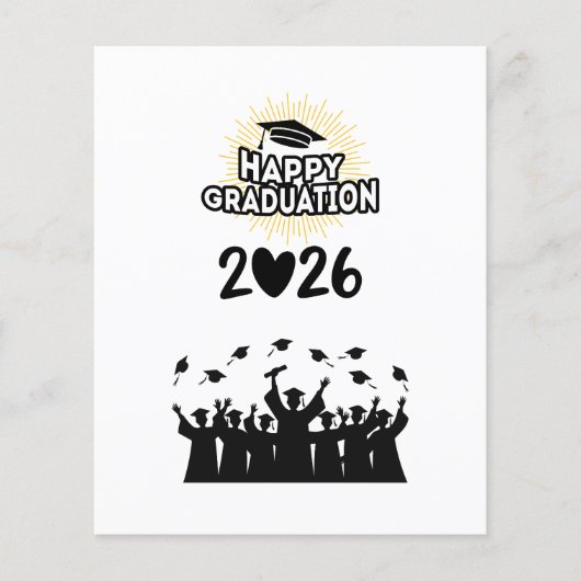 Class of 2026 Happy Graduation - Minimalist  Flyer (Vorne)