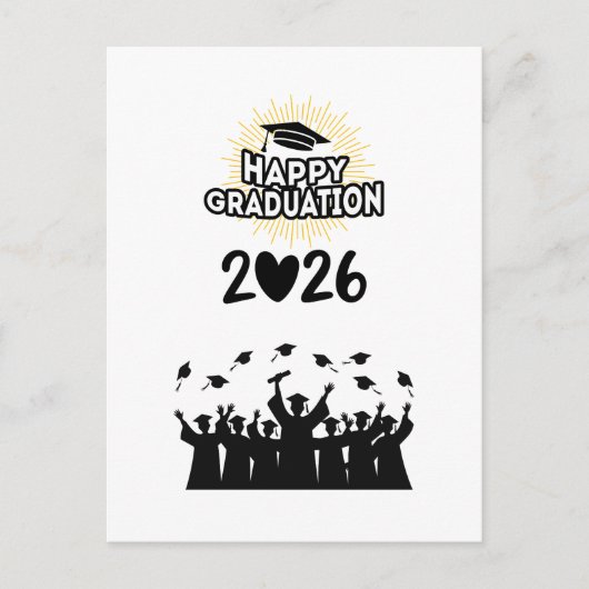 Class of 2026 Happy Graduation - Minimalist  Postkarte (Vorderseite)