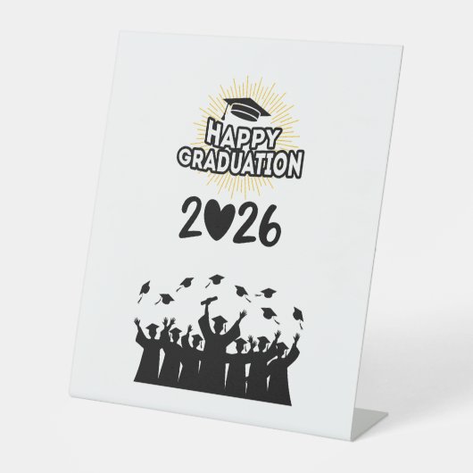 Class of 2026 Happy Graduation - Minimalist  Sockelschild (Vorderseite)