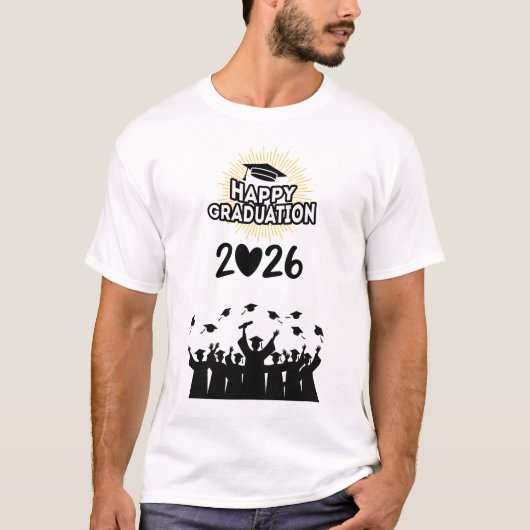 Class of 2026 Happy Graduation - Minimalist  T-Shirt (Vorderseite)