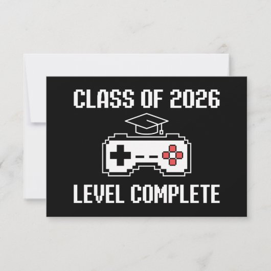 Class Of 2026 Level Complete Gaming Graduation Ankündigung (Vorderseite)