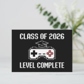 Class Of 2026 Level Complete Gaming Graduation Ankündigung (Stehend Vorderseite)