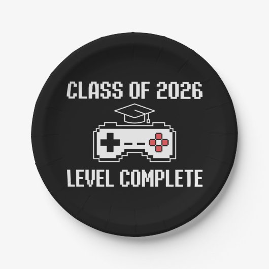 Class Of 2026 Level Complete Gaming Graduation Pappteller (Vorderseite)