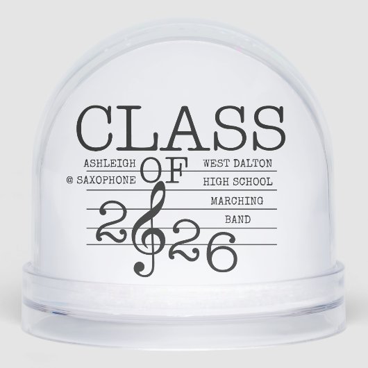 Class of 2026 Marching Band Graduate Inspirational Schneekugeln (Vorderseite)