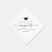 Class of 2026 Modern Black and White Graduation Serviette (Ecke)