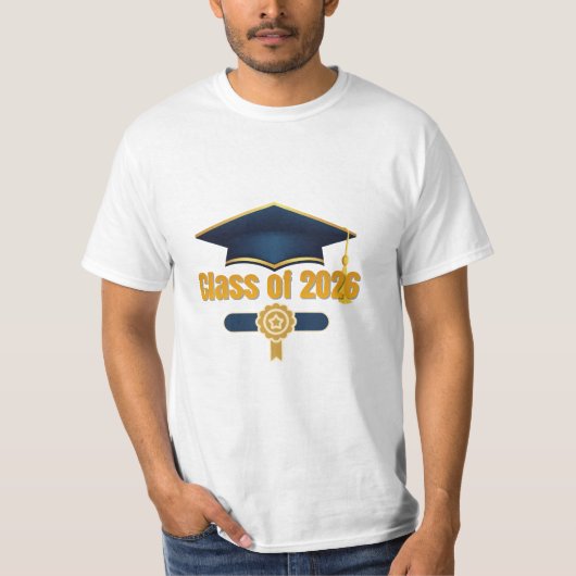 Class of 2026 – Modern Graduation Typography T-Shirt (Vorderseite)