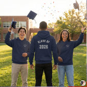 Class of 2026 Navy Embroidered Graduation  Hoodie