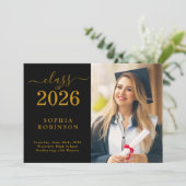 Class of 2026 Photo Graduation Announcement Einladung (Stehend Vorderseite)