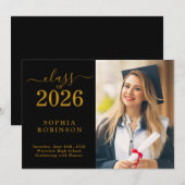Class of 2026 Photo Graduation Announcement Einladung (Vorne/Hinten)