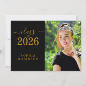 Class of 2026 Photo Modern Thank You Card Dankeskarte (Vorderseite)