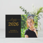 Class of 2026 Photo Modern Thank You Card Dankeskarte (Stehend Vorderseite)