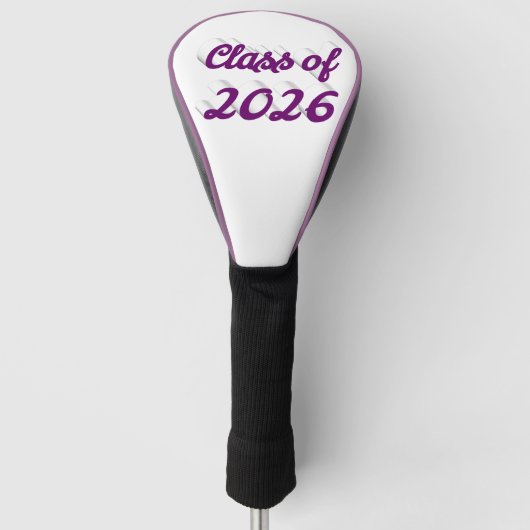 Class of 2026 purple script graduation  golf headcover (Vorderseite)